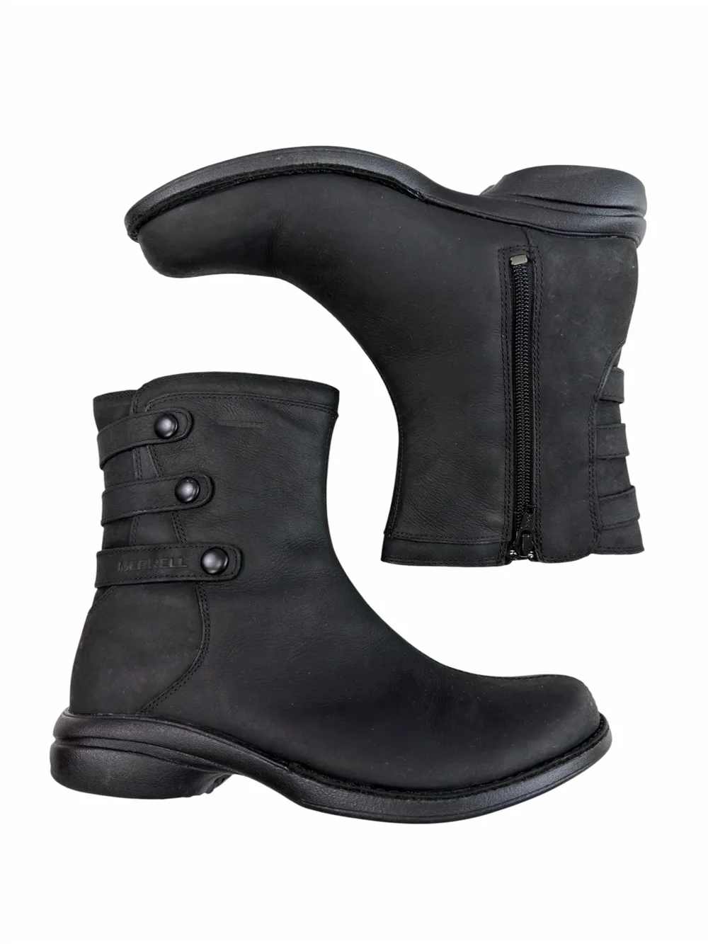 Merrell Captiva Launch Mid 2 Waterproof Boots Black Leather Women’s Size 6.5